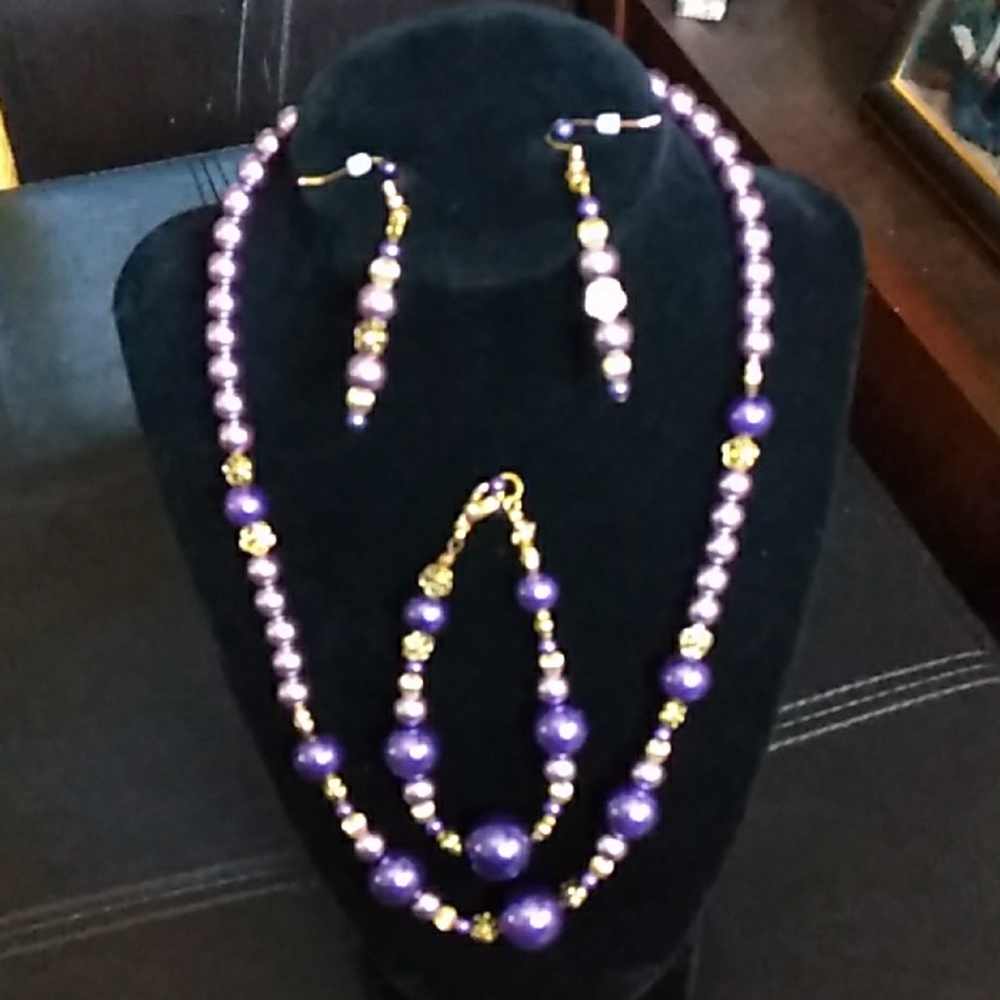 Purple & Gold Jewelry Set
